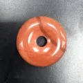 Roter Naturstein Donut Anhänger roter Achat Sicherheits Schnalle DIY Schmuck Zubehör Variante. - 30mm / Goldsandstein