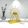 Gouden metalen kinetische kunst reuzenrad perpetuum mobile bureau ornament voor thuis kantoor - 360 graden draaiend reuzenrad voor dubbel gebruik / Goud