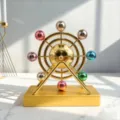 Hemels perpetual motion machine bureau ornament met kleurrijke metalen ballen goud. - Kleurrijke Bal Hemellichaam Instrument Dual-Use Model (H906)