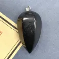 Schwarzer Naturstein Wassertropfen Anhänger DIY Kristall Pfeffer Form Schmuck Zubehör - 17x34mm / Obsidian