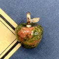 Natürlicher Stein Apfel Anhänger Kristall Unakit DIY Schmuck Zubehör Geschenk 1 Stk. - 1 Stück/Packung (14x18mm) / Unakit