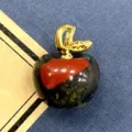 Naturstein Apfel Anhänger Kristall Achat Schmuckstück DIY Zubehör tolles Geschenk - 1 Stück/Packung (14x18mm) / Drachenblutstein