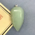 Natürlicher grüner Stein Wassertropfen Kristall Anhänger Chili Form DIY Schmuck Accessoire. - 17x34mm / Grüner Aventurin