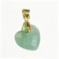 Grüner Aventurin Herz facettierter Anhänger goldfarbene Öse DIY Schmuck Zubehör Bastelei - Herzanhänger (1003-T260817012) / 14x22mm / Grüner Aventurin