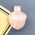 Colgante de cristal rosa natural en forma de bellota para collar de joyería DIY accesorios hechos a mano - Cuarzo rosa / 17x22mm