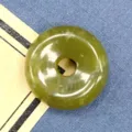 Natürlicher Stein grüner Donut Anhänger Ping An Kou DIY Halskette Schmuck Zubehör. - 15mm / Südliche Jade