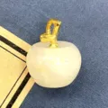Weißer Naturstein Apfel Anhänger Kristall Achat DIY Schmuck Zubehör Variante Option. - 1 Stück/Packung (14x18mm) / Citrin