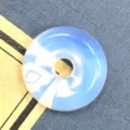 Blau weißer Stein Donut Anhänger Ring Perle DIY Schmuck Halskette Zubehör Edelstein. - 15mm / Opal