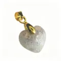Facettierter Herz Anhänger Naturstein Kristall Schmuck Anhänger DIY Handarbeit golden Öse - Herzanhänger (1003-T260817012) / 14x22mm / Labradorit