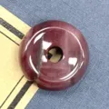 Naturstein Donut Anhänger Kristall Achat Friedensschnalle DIY Halskette Schmuck Zubehör - 15mm / Größe 7