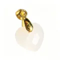 Natürlicher Stein Facettiertes Herz Anhänger Vergoldete Öse DIY Schmuck Zubehörs - Herzanhänger (1003-T260817012) / 14x22mm / Weiß Kristall
