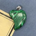Natürlicher Stein unregelmäßiger Herz Kristall Anhänger Edelstein DIY Schmuck Zubehör - 16x21mm / Malachit