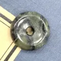 Naturstein Donut Anhänger grüne Jade Kristall DIY Halskette Schmuck Zubehör Variante - 15mm / Rhyolith