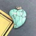 Türkis Herz Anhänger Asymmetrischer Stein DIY Schmuck Zubehör Variante Artikel Modell - 16x21mm / Blauer Türkis