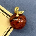 Naturstein Apfel Anhänger Kristall Achat DIY Schmuck Zubehör Geschenk Variante Modell - 1 Stück/Packung (14x18mm) / Schwanenstein