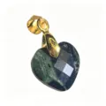 Naturstein Dunkelgruenes Herzanhaenger Goldoese Facettiert DIY Schmuck Zubehoer Variant - Herzanhänger (1003-T260817012) / 14x22mm / Rhyolith
