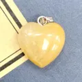 Ciondolo a cuore in cristallo di pietra naturale gialla per accessori gioielli collana fai da te - Topazio / 15x17mm