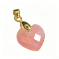 Naturstein facettierter Herzanhänger vergoldete Öse DIY Liebesanhänger Schmuckzubehör - Herzanhänger (1003-T260817012) / 14x22mm / Wassermelonen Quarz