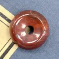 Naturstein Donut Anhänger roter Achat Kristall Friedensschnalle DIY Halskette Schmuck Zubehör - 15mm / Roter Unakit
