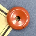 Naturstein Donut Anhänger roter Achat Kristall DIY Halskette Schmuck Zubehör Variante. - 15mm / Roter Jaspis