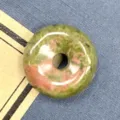 Naturstein runder Ring Anhänger Kristall Achat DIY Halskette Schmuck Zubehör Accessoires - 15mm / Unakit