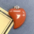 Natürlicher roter Stein asymmetrischer Herz Kristall Achat Anhänger für DIY Schmuck Zubehör. - 16x21mm / Roter Jaspis