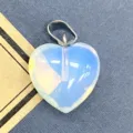 Ciondolo in cristallo opalino a forma di cuore accessorio per collana fai da te - Opale / 15x17mm