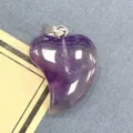 Naturstein asymmetrischer Herz Kristall Anhänger DIY Schmuck Zubehör für Halsketten Herstellung. - 16x21mm / Amethyst
