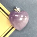 Pendente cuore cristallo naturale agata viola DIY collana gioiello accessorio charm chic - Ametista / 15x17mm