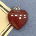 Ciondolo cuore in corniola rossa collana DIY cristallo accessorio di gioielleria fine - N. 18 / 15x17mm