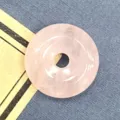 Natürlicher Rosenquarz Sicherheitschnalle Anhänger Ring Kristall DIY Halskette Schmuck Zubehör - 15mm / Rosenquarz
