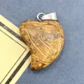 Natürlicher Stein Herz Anhänger Kristall Achat Halbedelstein DIY Zubehör für Schmuck. - 16x21mm / Goldsidenjade