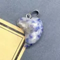 Natur Edelstein asymmetrischer Herz Anhänger Kristall Stein DIY Schmuck Zubehör. - 16x21mm / Sodalith