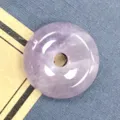 Natürlicher lila Edelstein Donut Anhänger Kristall DIY Halskette Schmuck Zubehörteil - 15mm / Amethyst