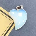 Asymmetrischer Herz Kristall Anhänger Naturstein DIY Schmuck Zubehör für Halskette. - 16x21mm / Opal