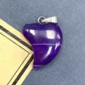 Lila asymmetrischer Herz Achat Kristall Anhänger Zubehör für DIY Schmuckherstellung Basteln. - 16x21mm / Violetter Achat