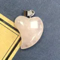 Natürlicher Rosenquarz Asymmetrischer Herz Anhänger DIY Schmuck Kristall Heilstein - 16x21mm / Rosenquarz