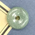 Natürlicher grüner Stein Ring Anhänger Ping An Kou DIY Halskette Schmuck Zubehör. - 15mm / Grüner Aventurin