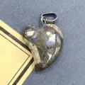 Natürlicher Stein Asymmetrischer Herz Anhänger Kristall Achat Edelstein Schmuck Zubehör - 16x21mm / Blauglanzstein