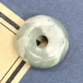 Naturstein Donut Anhänger Ring Ping An Kou grüner Jade DIY Halskette Schmuck Zubehör - 15mm / Glückverheißende Jade