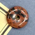 Naturstein Donut Anhänger, braun schwarz gesprenkelter Kristall Achat DIY Halskette Zubehör. - 15mm / Schwanenstein