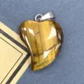 Natürlicher Tigerauge Stein asymmetrischer Herz Anhänger Kristall Edelstein DIY SKU - 16x21mm / Tigerauge