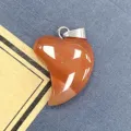 Natürlicher roter Achat Pfirsich Herz Edelstein Anhänger DIY Schmuck Zubehör roter Stein - 16x21mm / Roter Achat