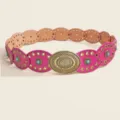Bohemian turquoise round piece women belt stylish retro dress waist accessory new style - Bronze Purple / 105cm
