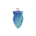 Blue Striped Agate Small Fish Pendant DIY Necklace Jewelry Accessory Component Stock - 13x23mm / No. 7 (Blue Striped)