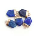 Ciondolo Scudo in Lapislazuli Naturale Placcato Oro Accessorio Gioiello DIY Variante - Lapislazzulo