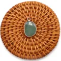 Pendentif en pierre verte noix de cajou accessoire bijoux collier DIY métal 1pc - Aventurine Verte
