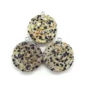 Natural stone carved rose flower pendant DIY necklace jewelry accessories charm gemstone parts - 25x28mm / Dalmatian Jasper