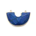 Halbmond blauer Stein Anhänger goldverziert DIY Halskette Schmuck Zubehör Teil - 26x40mm / Lapislazuli