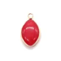 Pendente marquise in pietra naturale rossa con castone placcato oro accessorio per gioielli fai da te - Ciondolo Solo (Senza Catena) / Carnelian